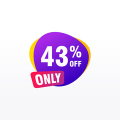43 discount, Sales Vector badges for Labels, , Stickers, Banners, Tags, Web Stickers, New offer. Discount origami sign banner