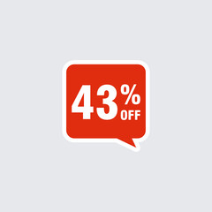 43 discount, Sales Vector badges for Labels, , Stickers, Banners, Tags, Web Stickers, New offer. Discount origami sign banner