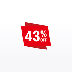 43 discount, Sales Vector badges for Labels, , Stickers, Banners, Tags, Web Stickers, New offer. Discount origami sign banner