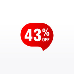 43 discount, Sales Vector badges for Labels, , Stickers, Banners, Tags, Web Stickers, New offer. Discount origami sign banner