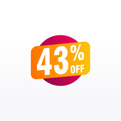 43 discount, Sales Vector badges for Labels, , Stickers, Banners, Tags, Web Stickers, New offer. Discount origami sign banner