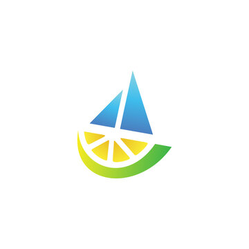 lemon and ship logo design