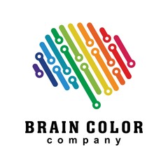 illustration brain color logo icon