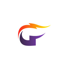 letter G with thunder logo design