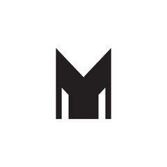 M letter initial logo design template