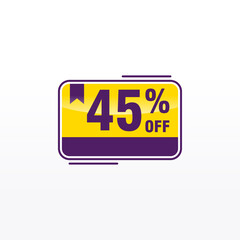 45 discount, Sales Vector badges for Labels, , Stickers, Banners, Tags, Web Stickers, New offer. Discount origami sign banner