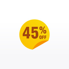 45 discount, Sales Vector badges for Labels, , Stickers, Banners, Tags, Web Stickers, New offer. Discount origami sign banner