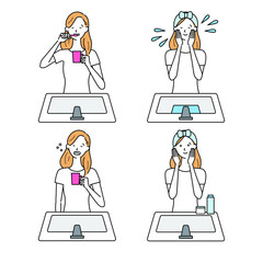 身支度をする女性