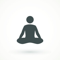 Yoga Fitness Icon. Meditation or meditate flat vector icon. Lotus position simple pictogram. Yoga pose logo Relaxation Flat Design Isolated Illustration