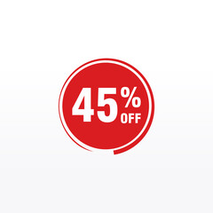 45 discount, Sales Vector badges for Labels, , Stickers, Banners, Tags, Web Stickers, New offer. Discount origami sign banner