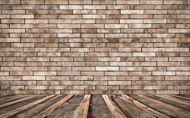 room with brick wall