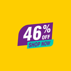 46 discount, Sales Vector badges for Labels, , Stickers, Banners, Tags, Web Stickers, New offer. Discount origami sign banner