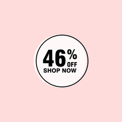 46 discount, Sales Vector badges for Labels, , Stickers, Banners, Tags, Web Stickers, New offer. Discount origami sign banner