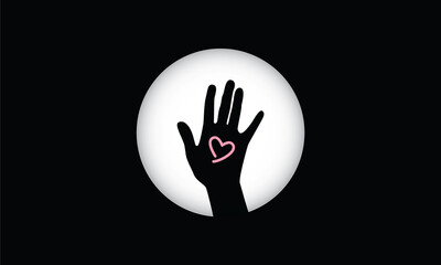 Hand symbol for black lives matter. Human Right of Black People, Protest Banner