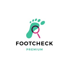 foot check feet podiatric logo vector icon illustration