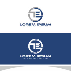 TE Initial Logo Design Vector Illustration