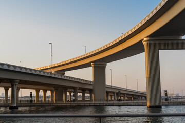 Bridge over the water, Modern car bridge, 