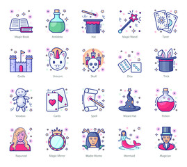 
Pack Of Fairytale flat Icons 
