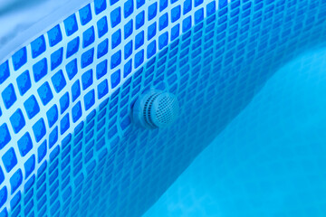 Swimming pool pipe technology. Country pool filtration. Portable small chlorine pool filter....