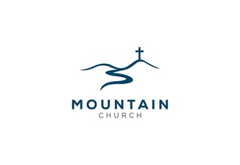 church logo designs with mountain