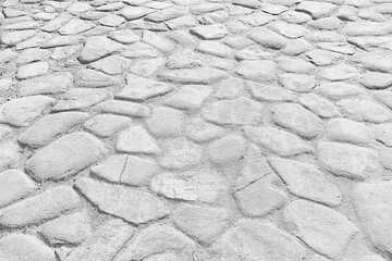 old stone pavement background / abstract pavement, large cobblestones, old road texture