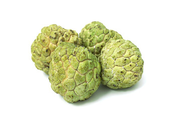 Fresh from nature organic Sugar apple isolated on white.