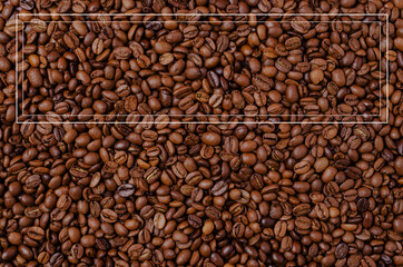 Background of grains of dark coffee