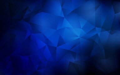 Dark BLUE vector gradient triangles template. Creative geometric illustration in Origami style with gradient. Triangular pattern for your design.