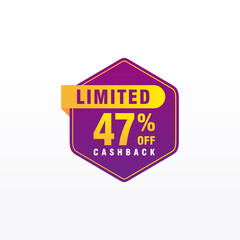 47 discount, Sales Vector badges for Labels, , Stickers, Banners, Tags, Web Stickers, New offer. Discount origami sign banner