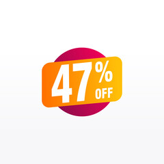 47 discount, Sales Vector badges for Labels, , Stickers, Banners, Tags, Web Stickers, New offer. Discount origami sign banner