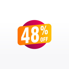 48 discount, Sales Vector badges for Labels, , Stickers, Banners, Tags, Web Stickers, New offer. Discount origami sign banner