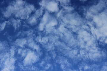 Small transparent clouds. Russia.