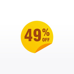 49 discount, Sales Vector badges for Labels, , Stickers, Banners, Tags, Web Stickers, New offer. Discount origami sign banner