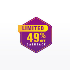 49 discount, Sales Vector badges for Labels, , Stickers, Banners, Tags, Web Stickers, New offer. Discount origami sign banner