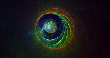 3D rendering abstract multicolor fractal light background