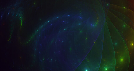 3D rendering abstract multicolor fractal light background