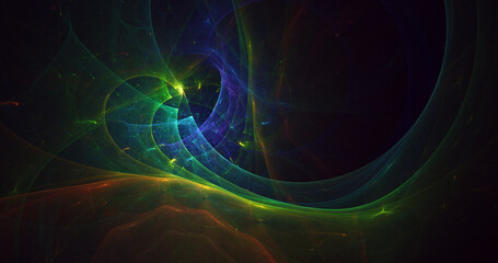 3D rendering abstract multicolor fractal light background