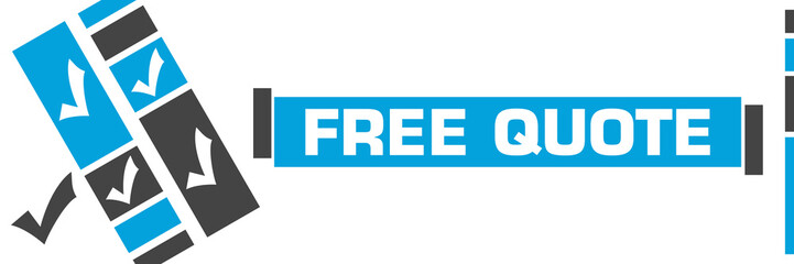 Free Quote Blue Grey Line Boxes Tick Marks 