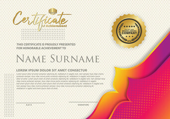 certificate template with dynamic and futuristic texture pattern background