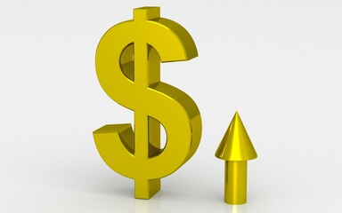 3D dollar sign concept