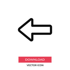 Left arrow icon vector. Arrow sign