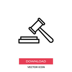 Auction icon vector. Hammer sign