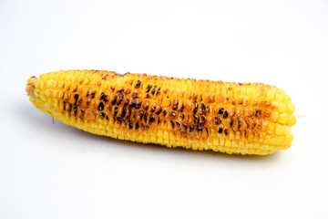 Roasted grilled corn on white background