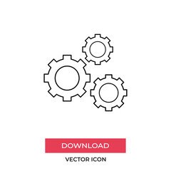 Gear icon vector. Cogwheel sign