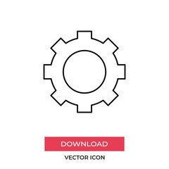 Gear icon vector. Cogwheel sign