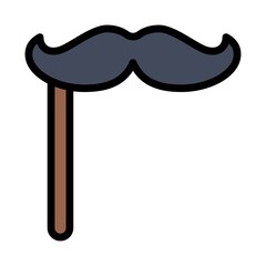 birthday or new born baby related dummy moustache with stick vectors with editable stroke,