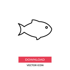 Fish icon vector. Fishing sign