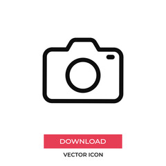 Photo camera icon vector. Photography sign