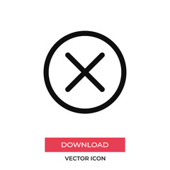 Obraz premium Cancel icon vector. Cross sign