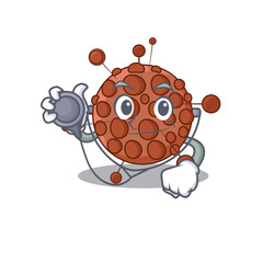 A dedicated neisseria doctor caricature design working with tools